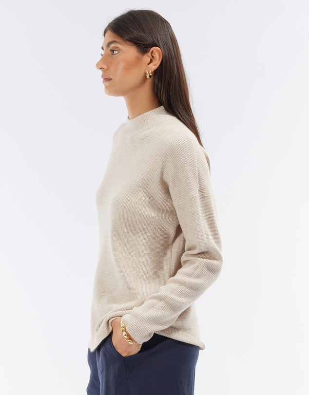 Cortina Waffle Knit - Cream Marle