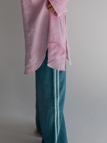 Linen Oversized Shirt - Pale Fuschia COMING SOON