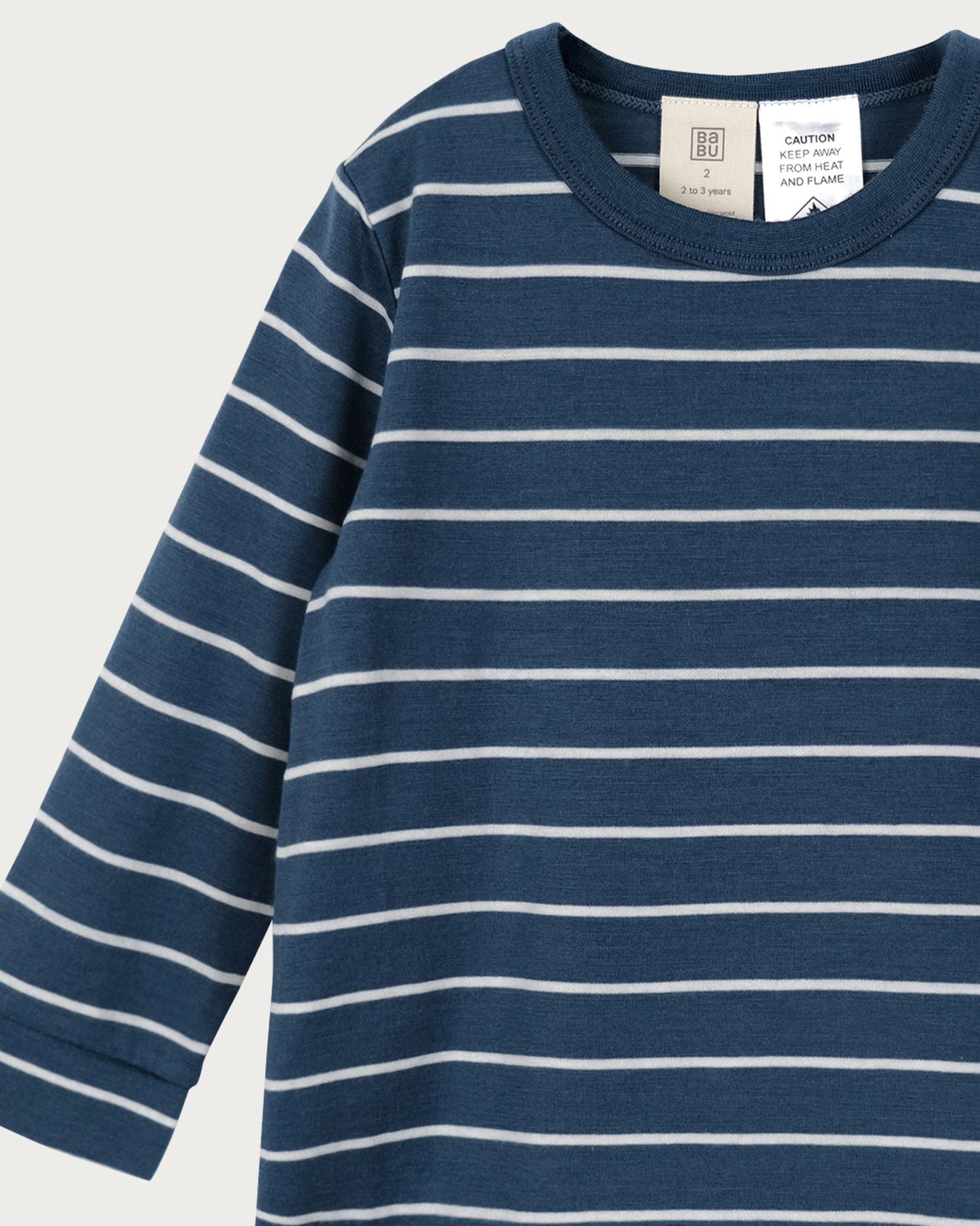 Merino Wool Long Sleeve PJ Set – Denim Stripe