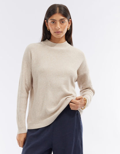 Cortina Waffle Knit - Cream Marle