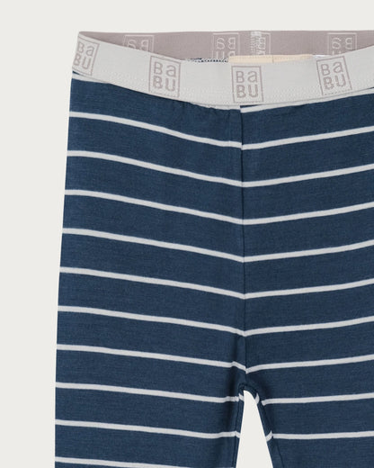 Merino Wool Long Sleeve PJ Set – Denim Stripe