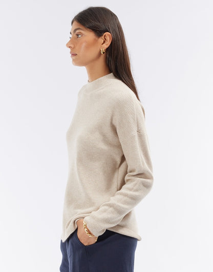 Cortina Waffle Knit - Cream Marle