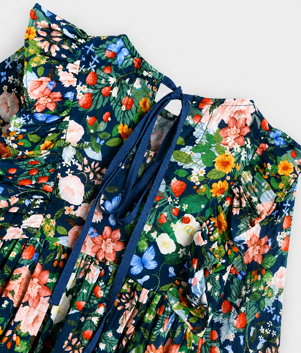 Daisy Dress- Strawberry Navy