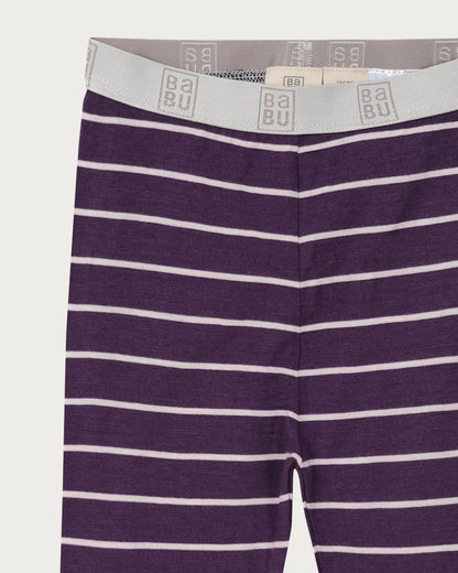 Merino Pj Set - Plum Stripes