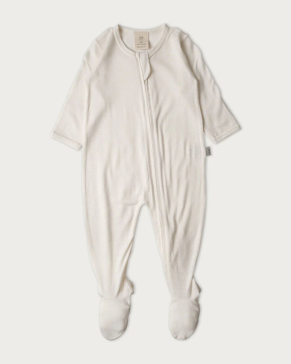 Merino Footed Onesie- Cream
