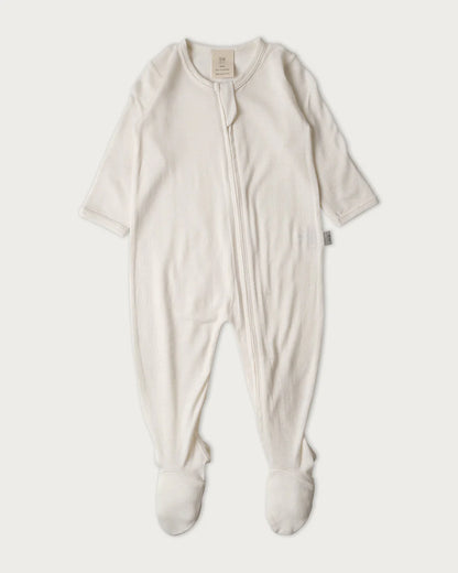 Merino Footed Onesie- Cream