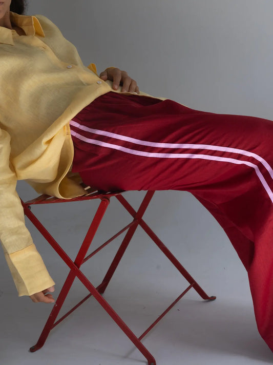 Linen Pants- Crimson