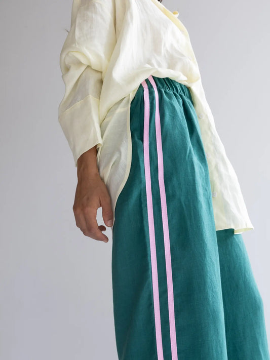 Linen Pants- Bottle Green