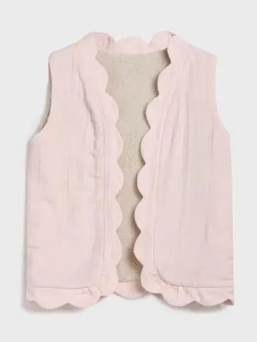 Eliie Reversible Vest- Pink & Sherpa