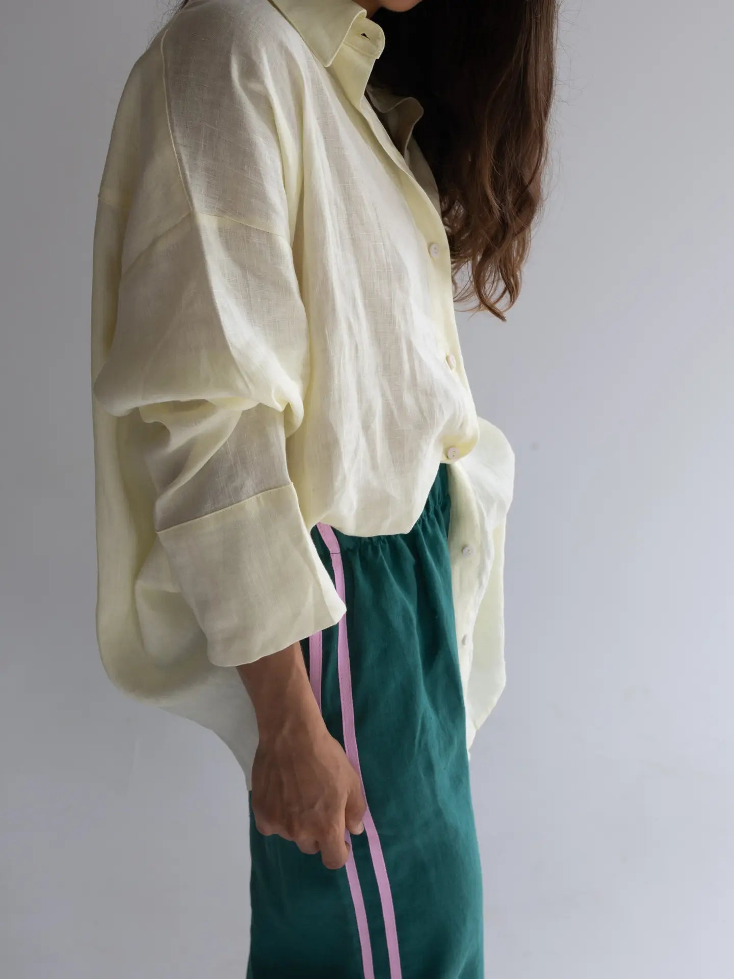Linen Pants- Bottle Green