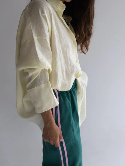 Linen Pants- Bottle Green
